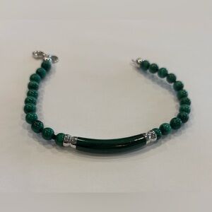 Effy ENY Malachite / Green Beaded Bracelet with Silver Accents
